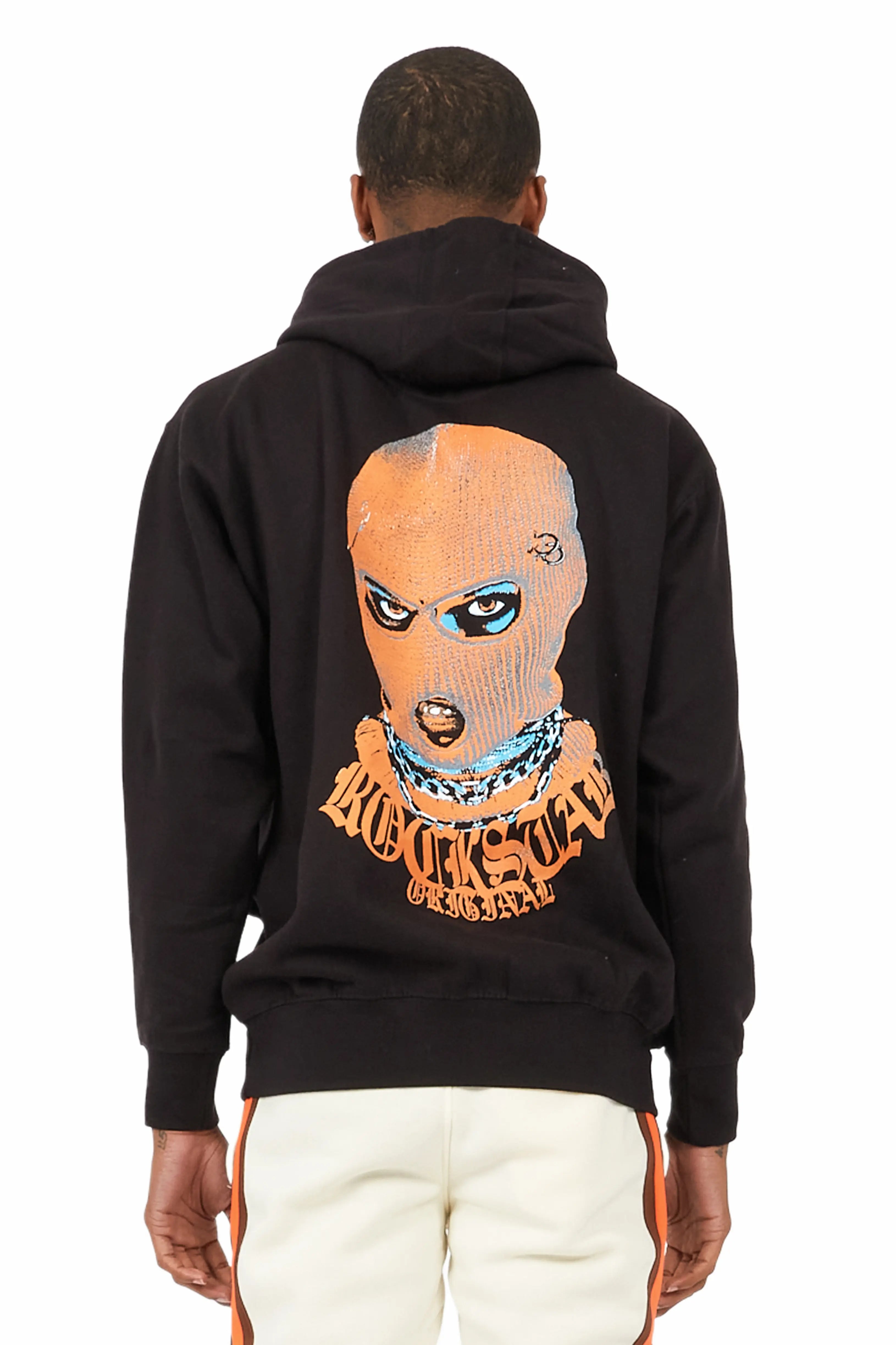 Murdra Graphic Black/Orange Hoodie Casual Men's Japanese 