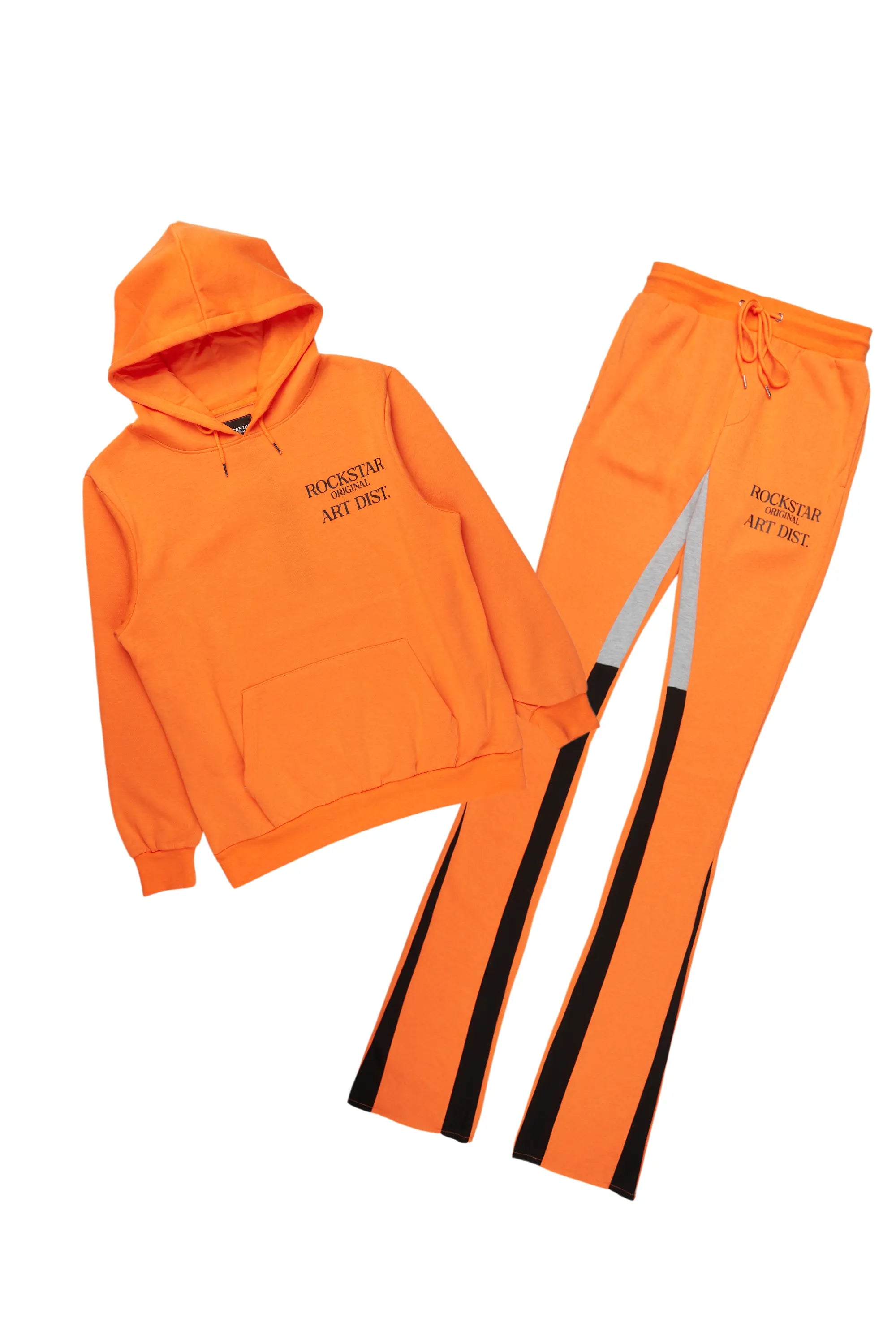 Briggs Orange Hoodie/Super Stacked Flare Track Set Stylish Men's Tropical 