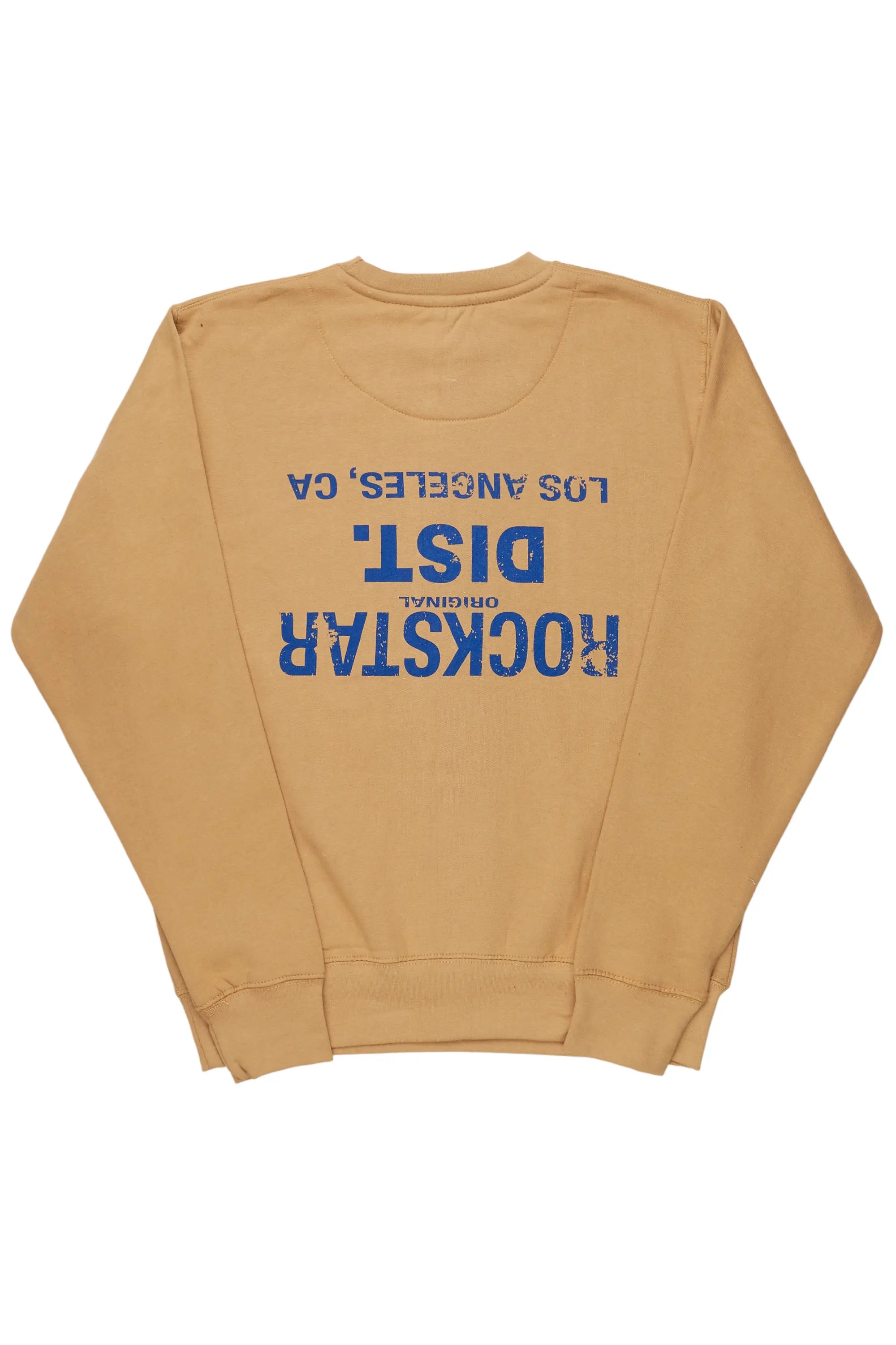 Dist. Town Beige/Blue Graphic Crewneck Bohemian Men's Free