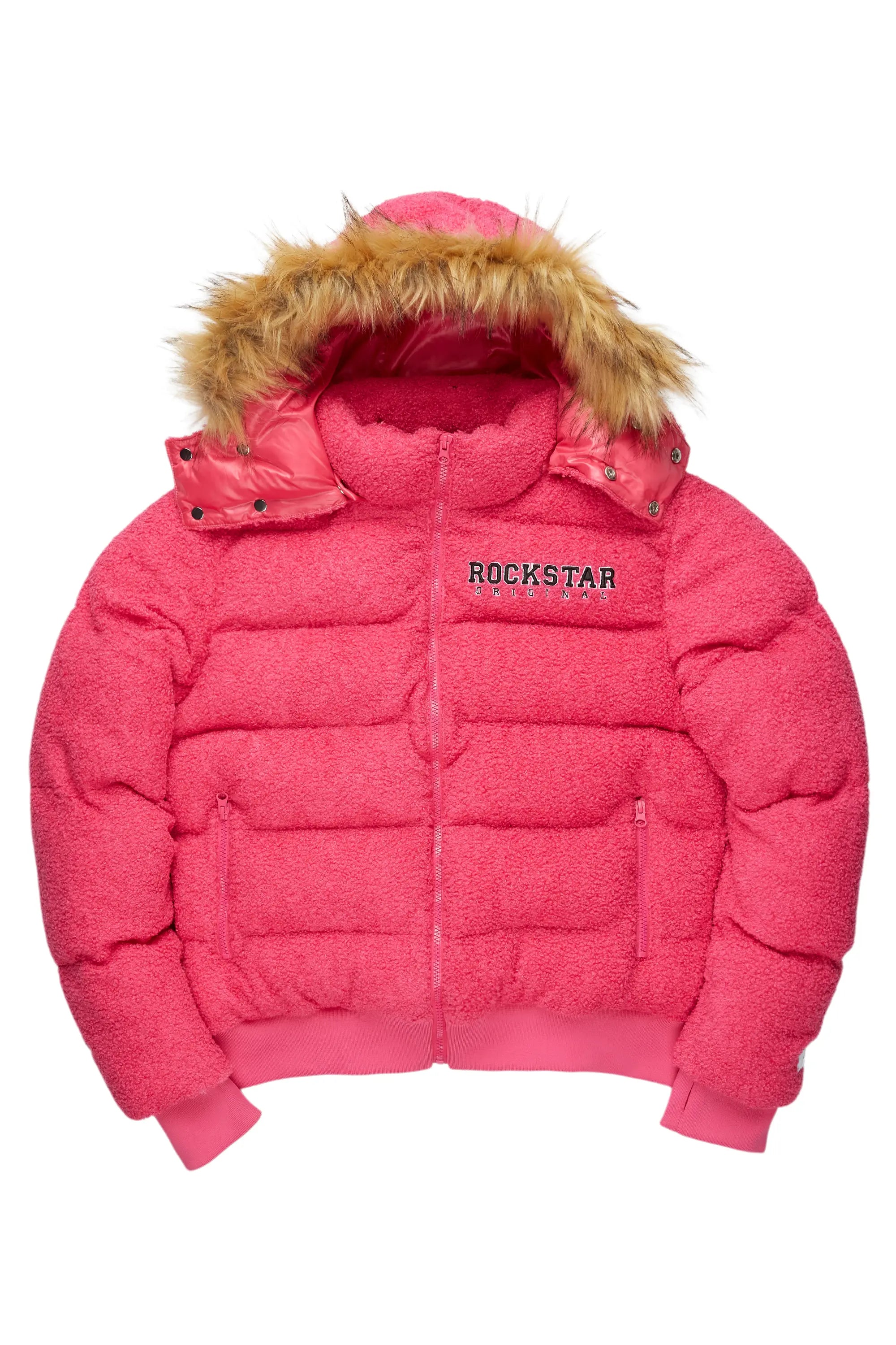 Kesia 2.0 Fuchsia Sherpa Puffer Jacket Sophisticated Men's French