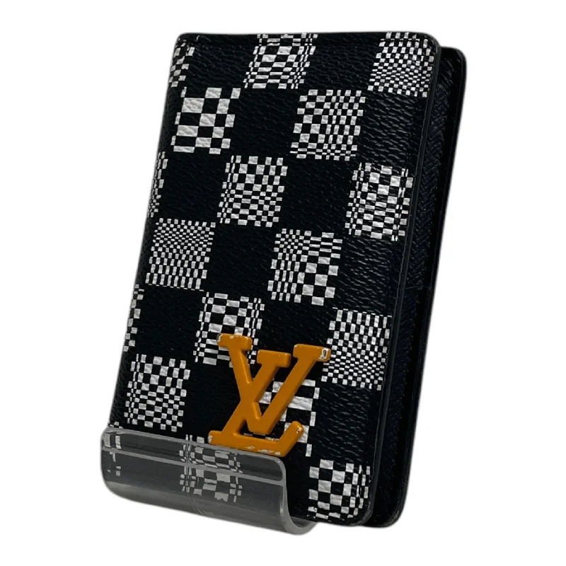 LOUIS VUITTON/Wallet/OS/Monogram/Leather/BLK/VIRGIL'S DAMIER DISTORTED Casual Men's Japanese 