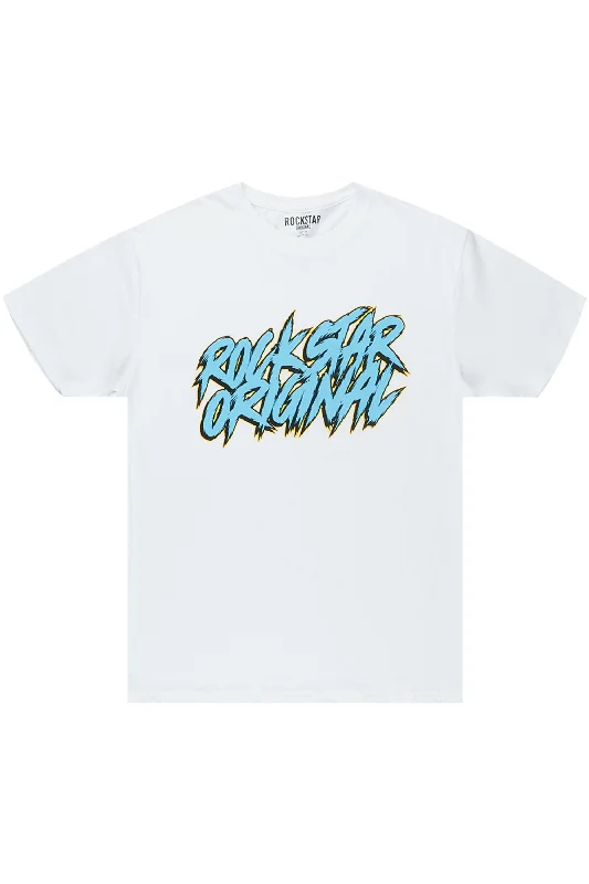 Zustrand White Graphic T-Shirt Youthful Men's Pop