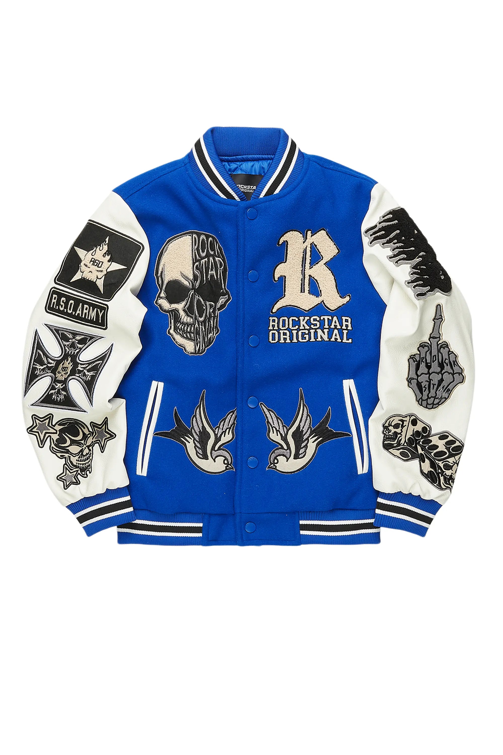 Boys Vidar Royal Blue Varsity Jacket Stylish Men's Neon