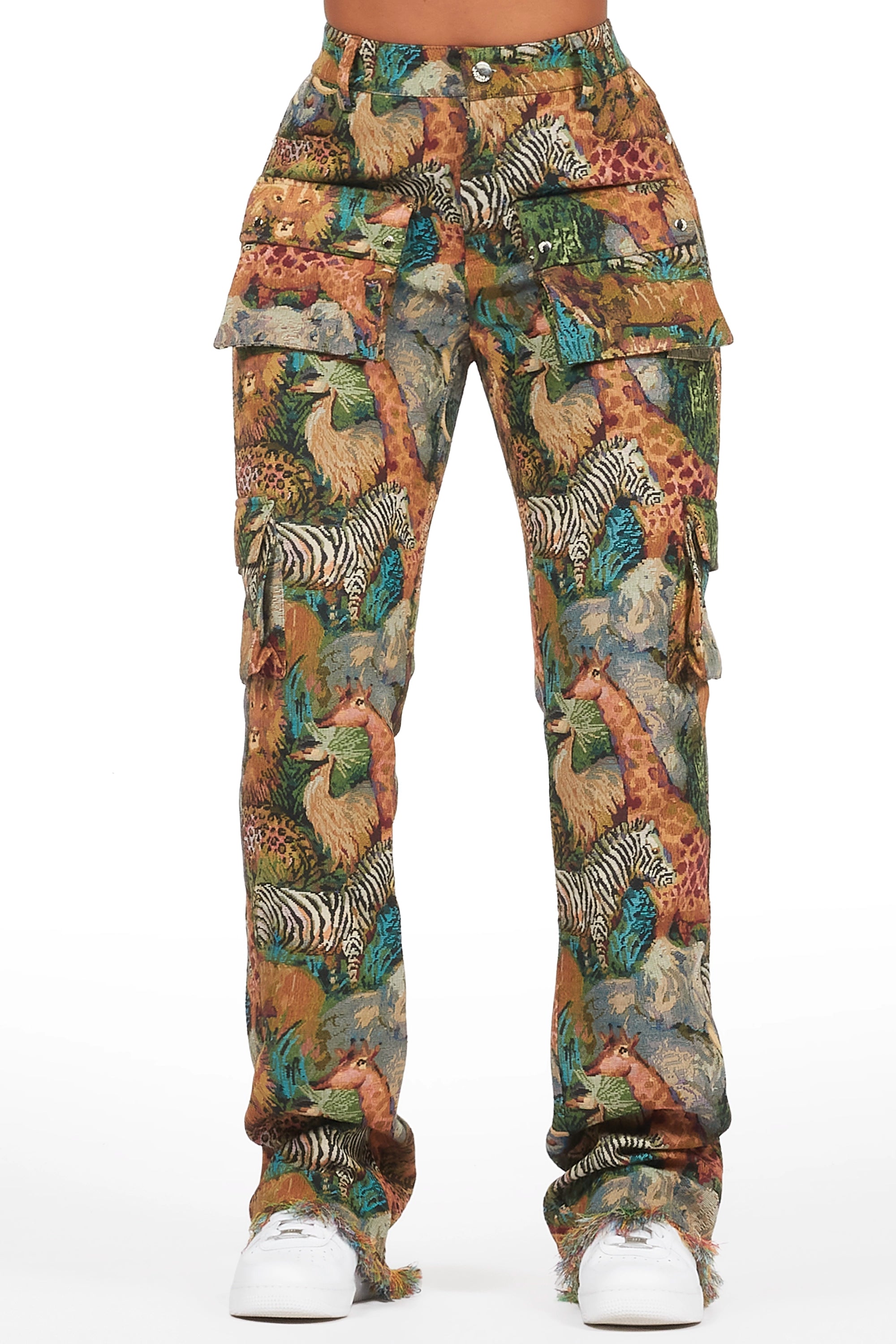 Channa Multi Animal Print Cargo Tapestry Pant Bold Men's Animal