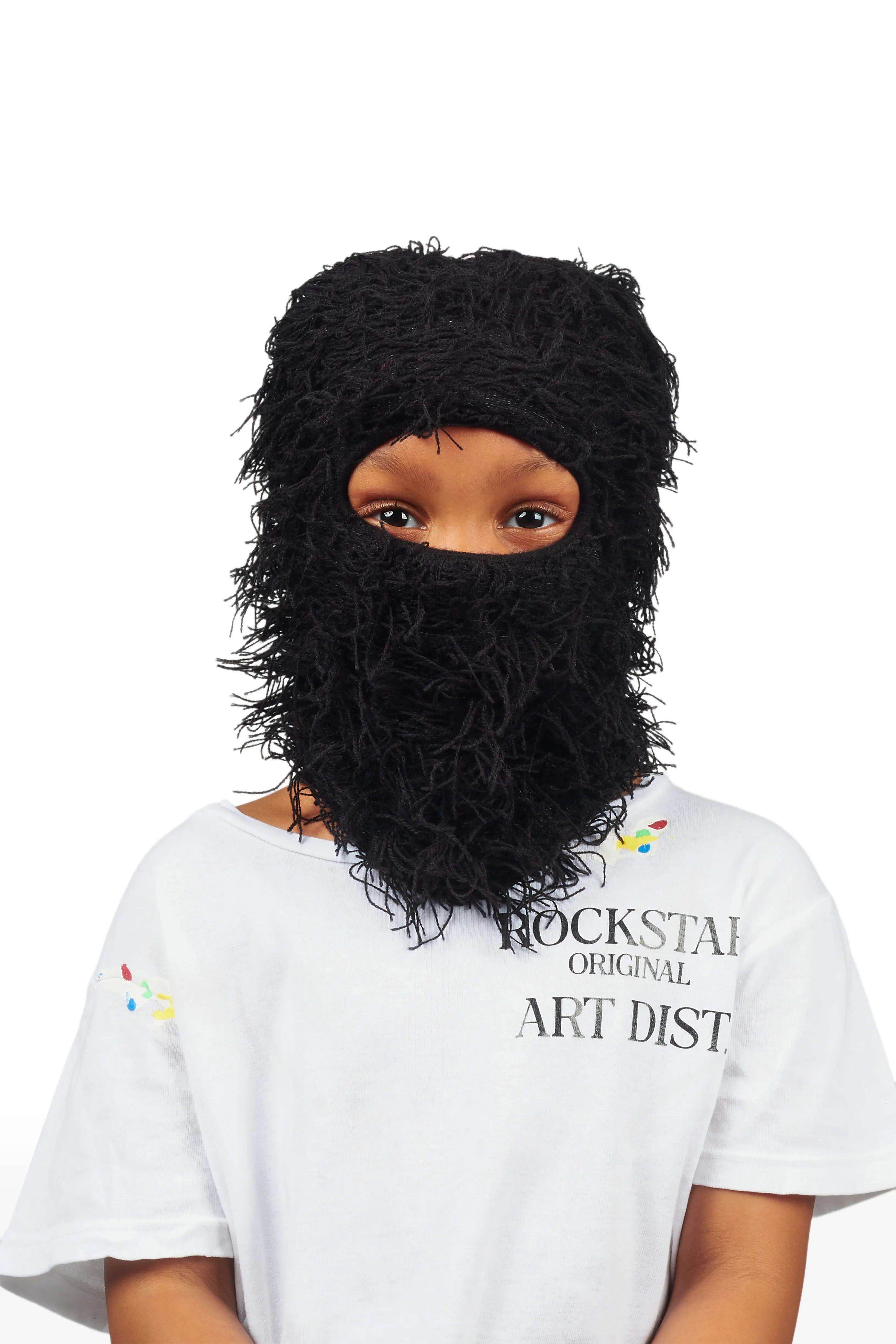 Girls Ottie Black Fuzzy Ski Mask Sharp Men's Italian