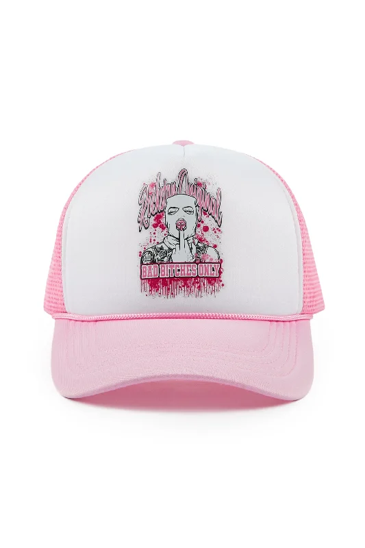 Deesepsha White/Pink Trucker Hat Masculine Men's 