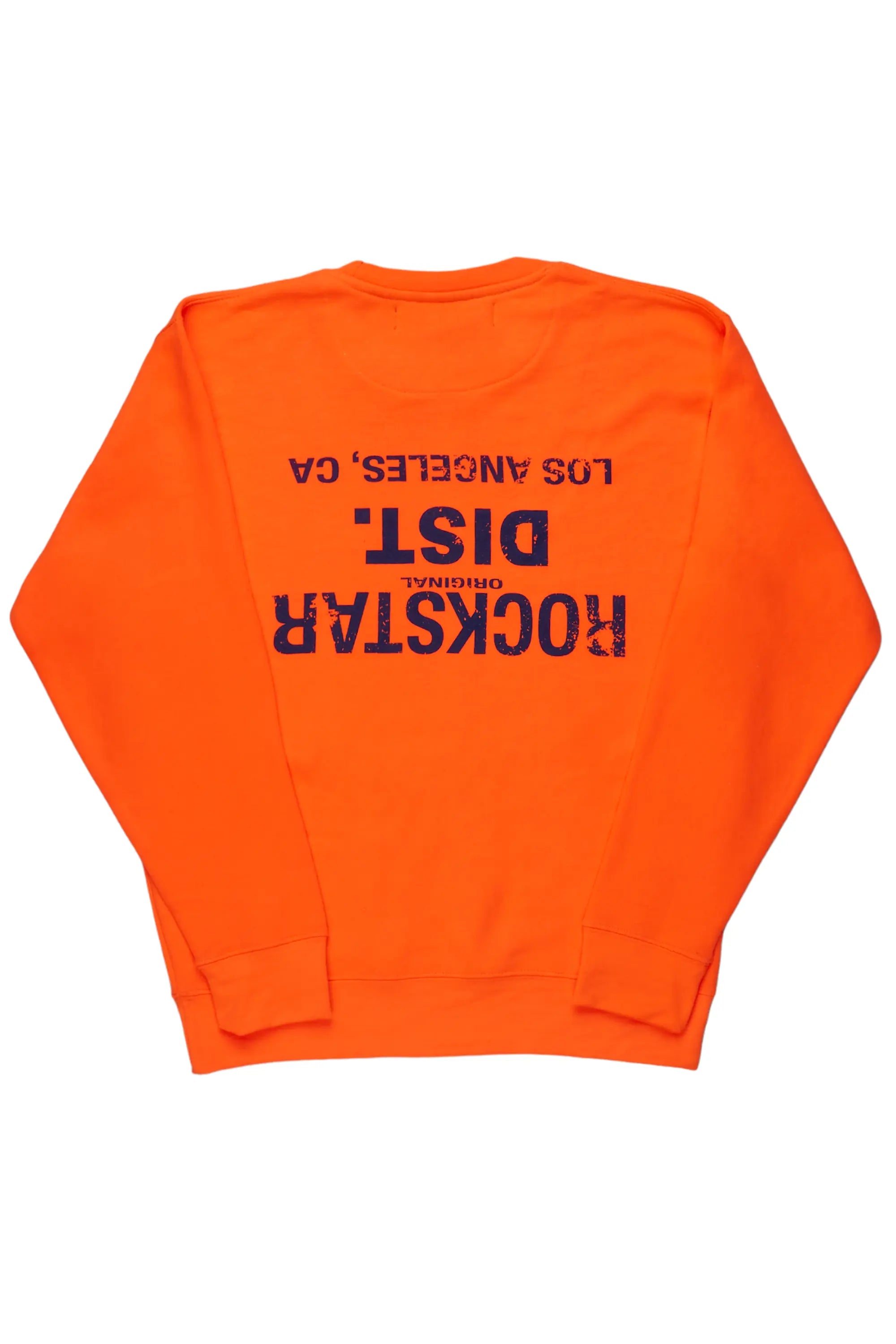 Dist. Town Orange Graphic Crewneck Sporty Men's Athleisure 