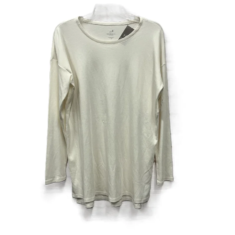 Top Long Sleeve Basic By J. Jill In Ivory, Size: M Laid