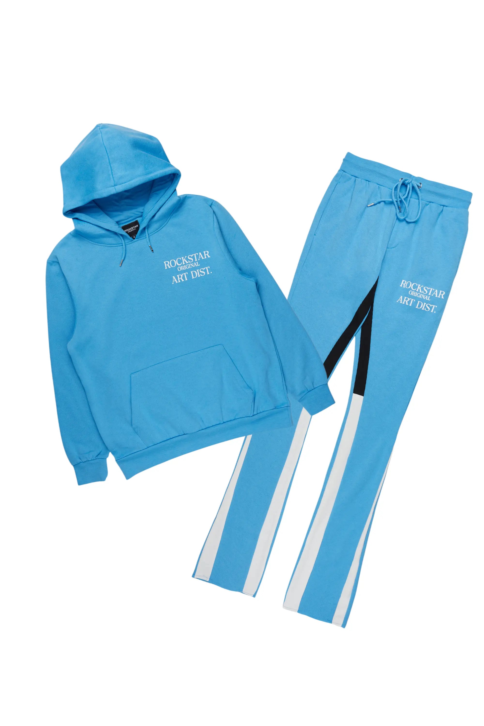 Briggs Blue Hoodie/Stacked Flare Track Set British Gentleman Style