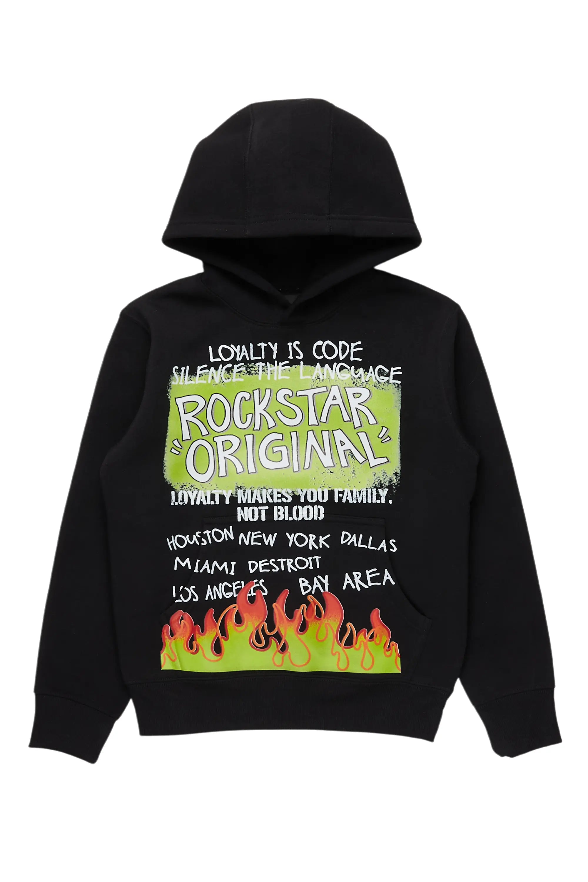 Boys Beno Black Graphic Hoodie Refined Men's Hand