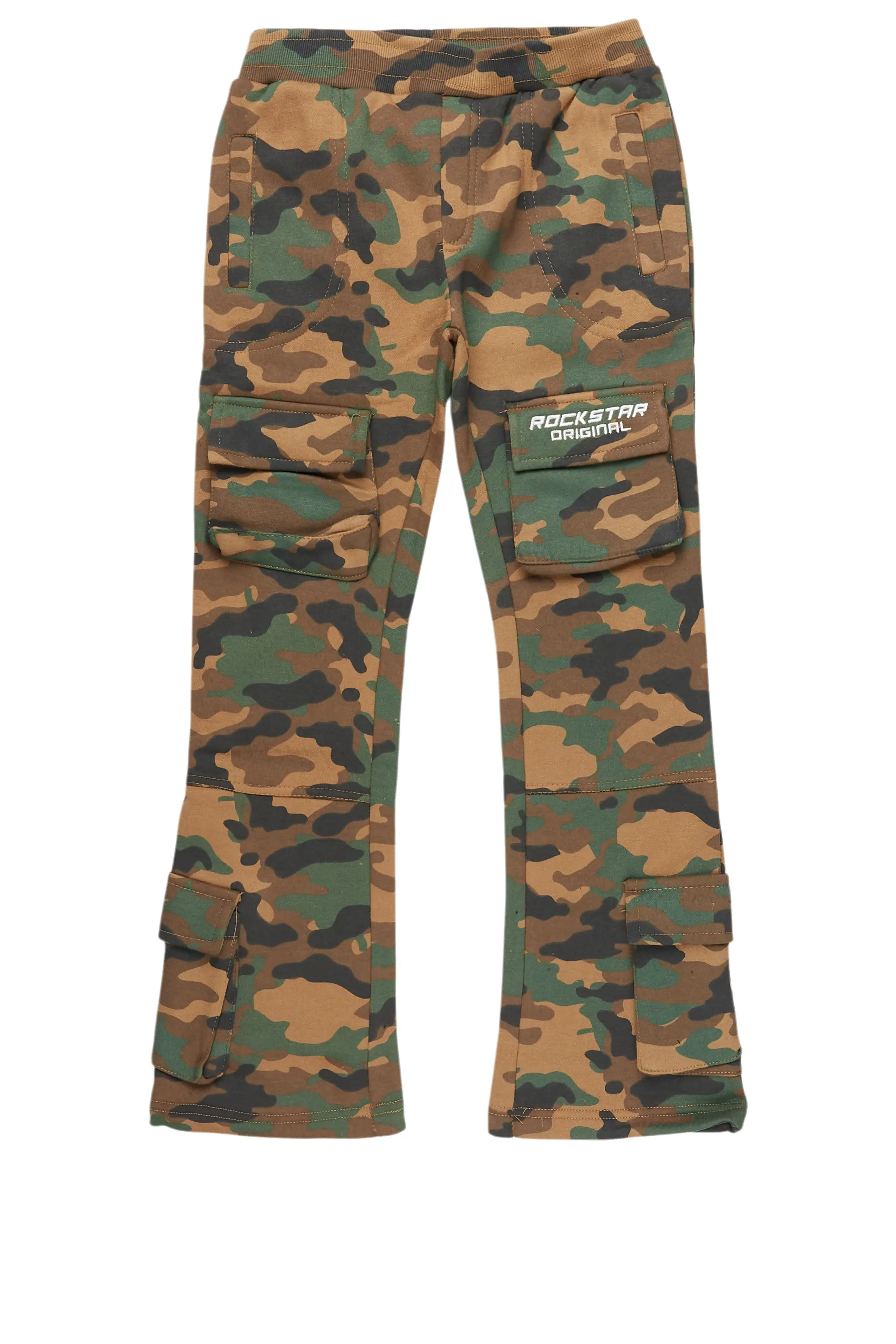 Boys Connor Faded Camo Stacked Flare Track Pant Dynamic Men's Glow