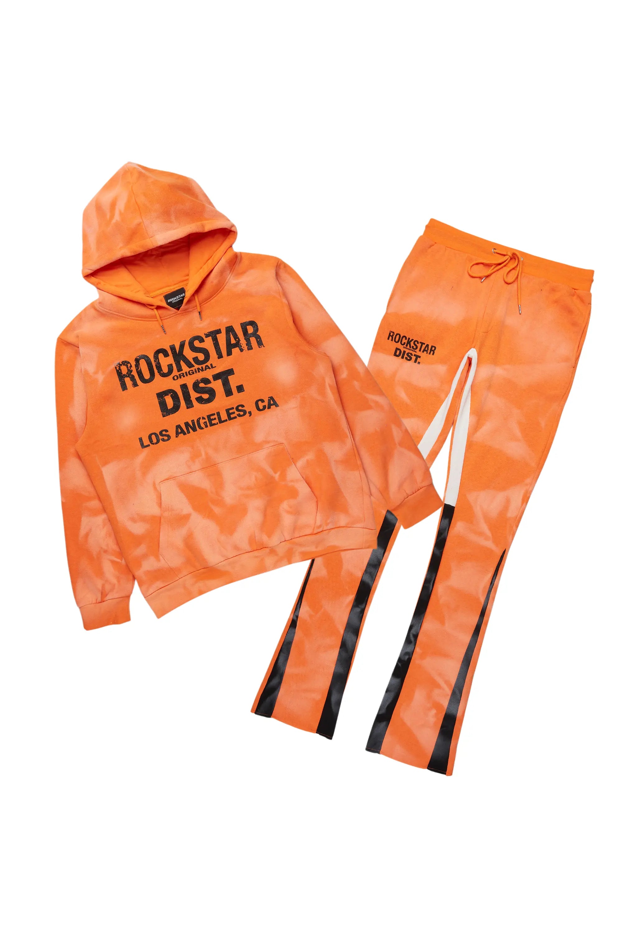 Nelly Orange Hoodie Stacked Flare Track Set Sporty Men's Tennis