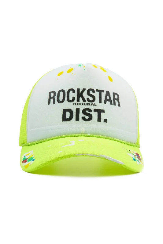 Neptune White/Neon Yellow Trucker Hat Monochromatic Office Style