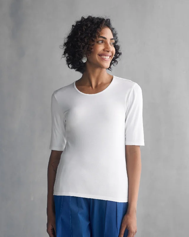 Luna Jersey Top - White Refined Men's European