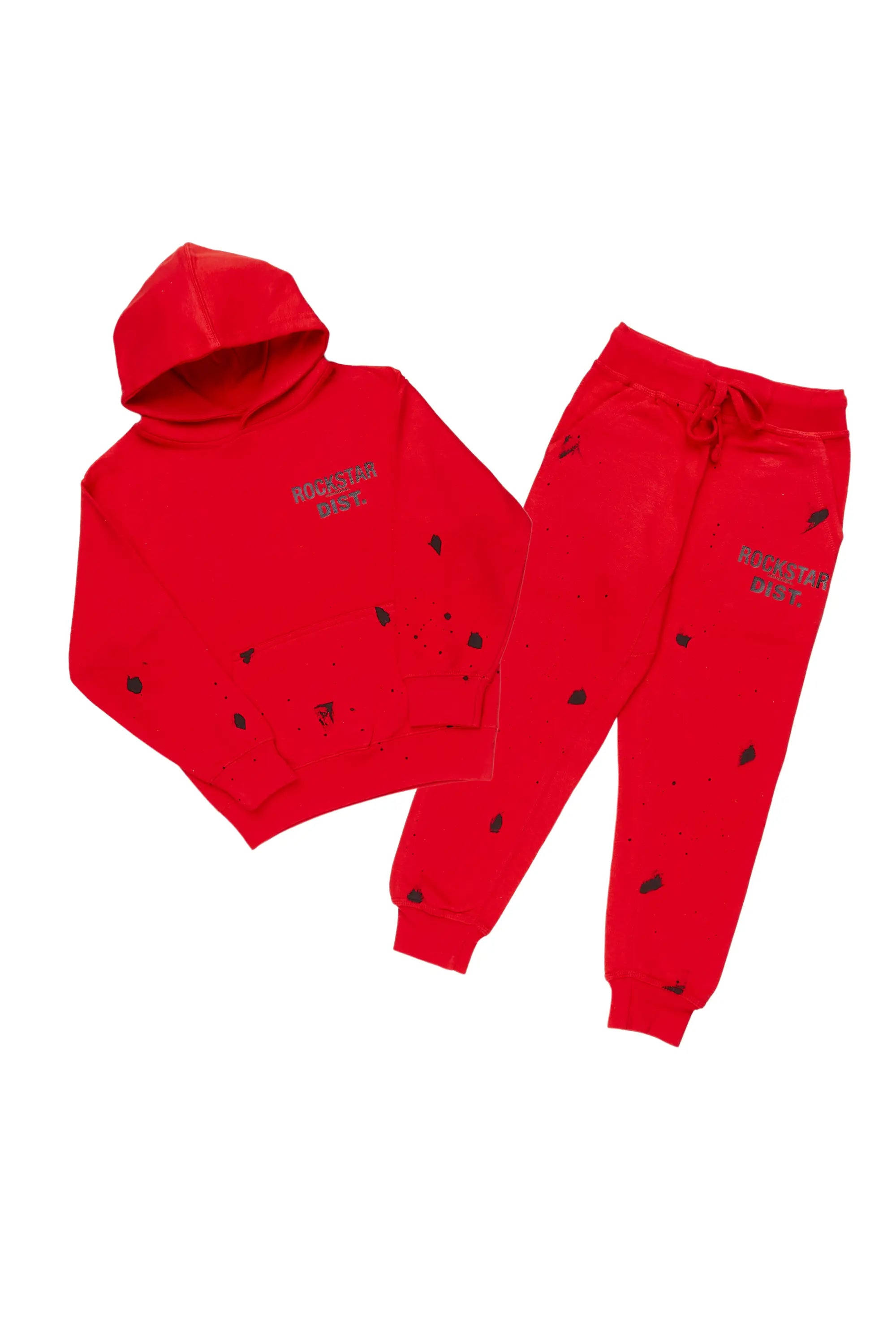 Boys Raffer Red Hoodie Track Set Athletic Men's High