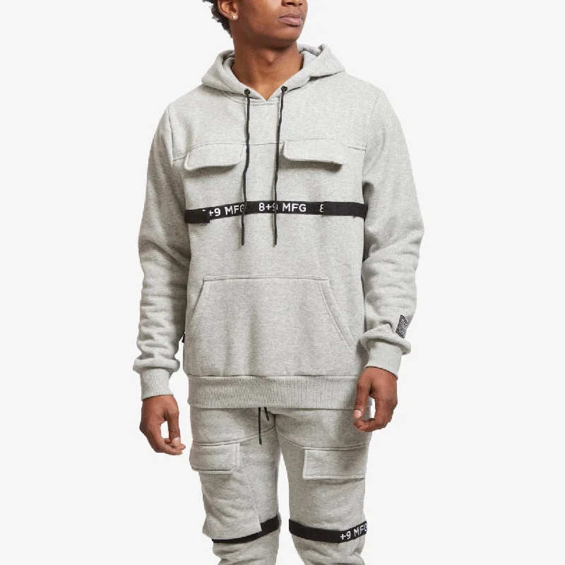 8&9 Strapped Up Fleece Hoodie (Grey) HSTRFGRY