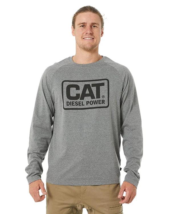 Cat Diesel Power L/S Tee - Dark Heather Grey