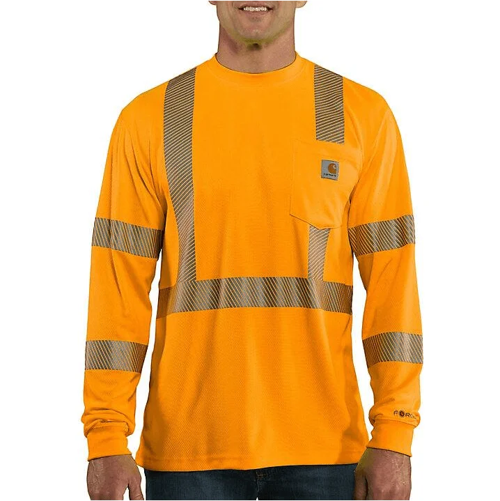 Class 3 High Visibility Force Long Sleeve T-Shirt - Brite Orange