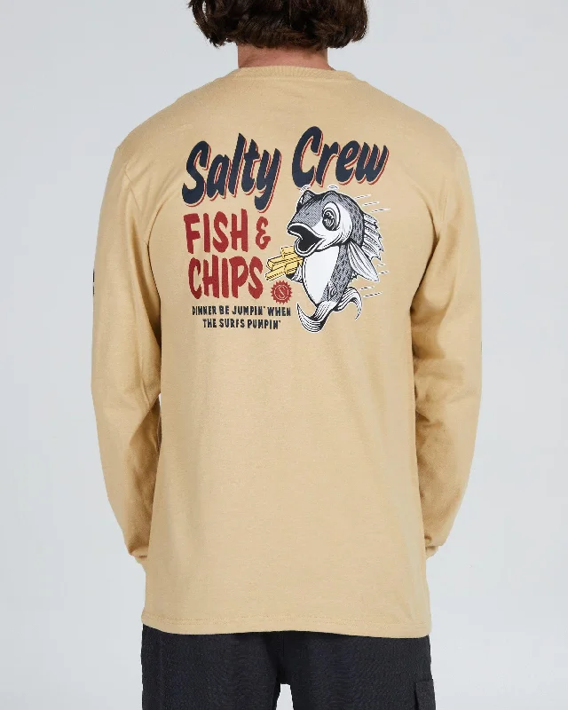 Fish N Chips L/S Tee - Camel