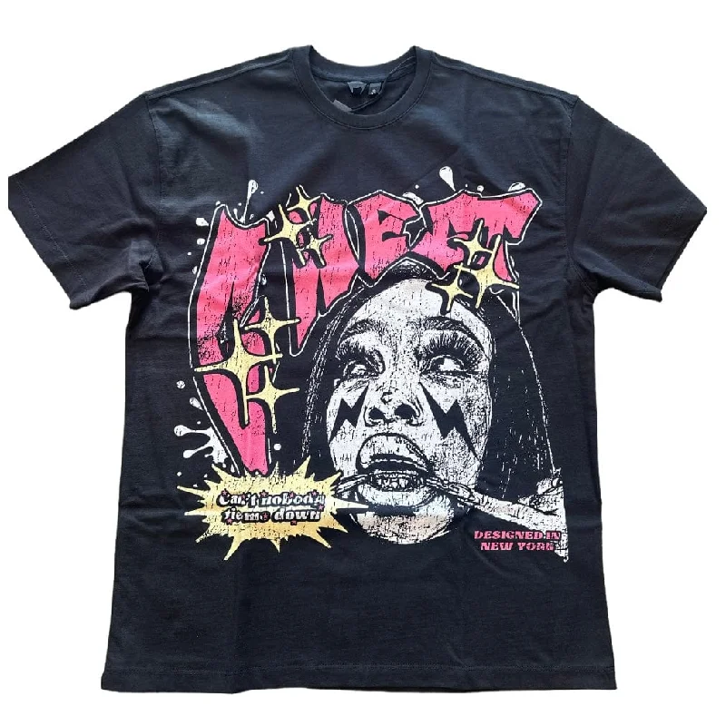 G West No Body Tie Me Down Graphic Tee (Black/Pink)