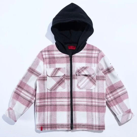 Haus Of Jr Bryn Hooded Flannel (Pink) HOJFA122-204