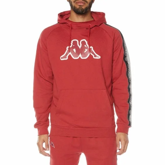 Kappa Logo Tape Dapet Hoodie (Red/Grey/Black) 33194WW