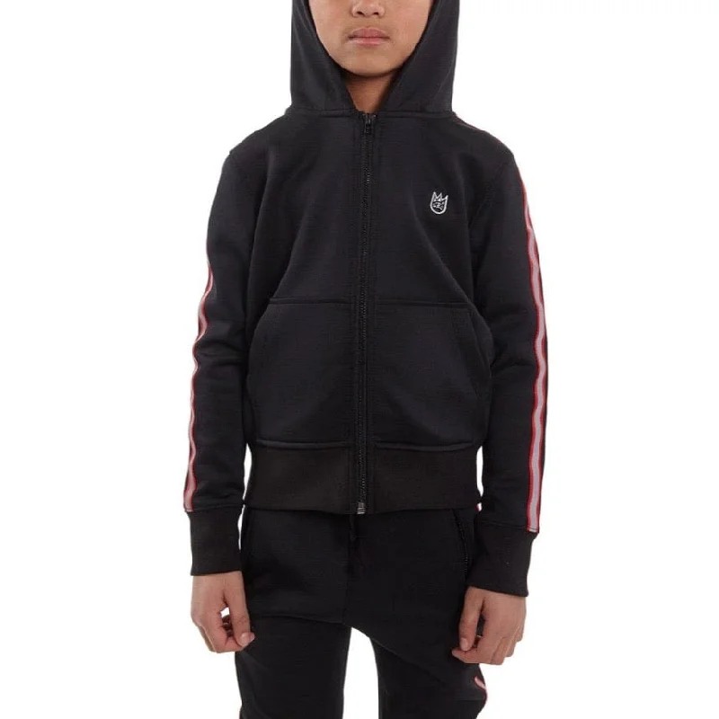 Kid's Cult Scuba Stripe Full Zip Hoodie (Black) 88B10-KS03