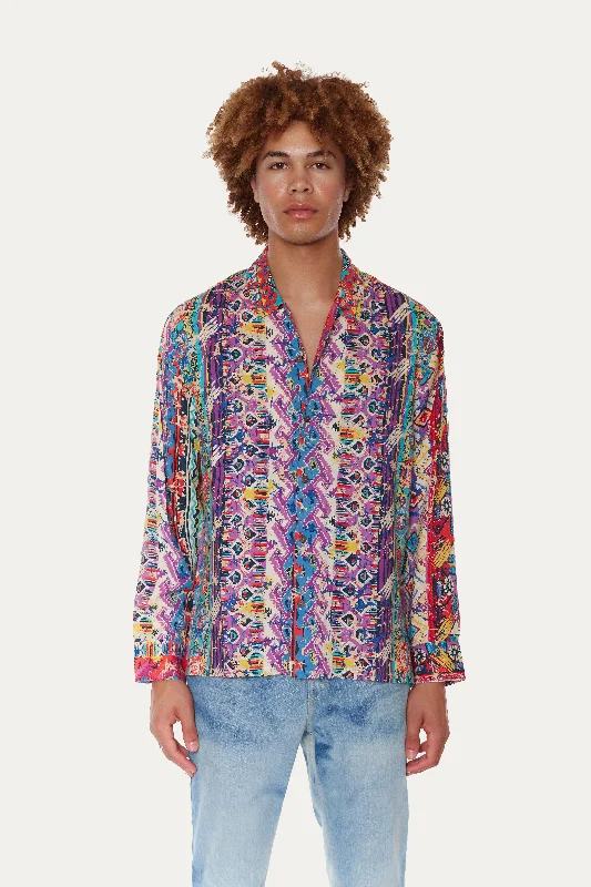 Camarosa Print Long Sleeve Button Up Shirt