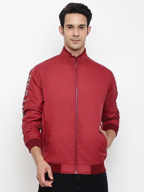 Men Maroon Jacket