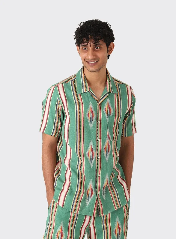 Lamar Short Sleeve Jacquard Shirt Green