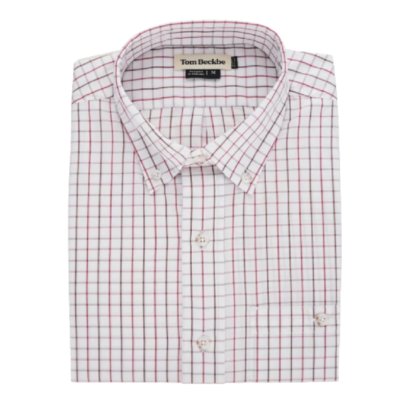 Monroe Poplin Shirt - Merlot Branco Vinho Stylish Men's Tropical  Stylish Men's Tropical 