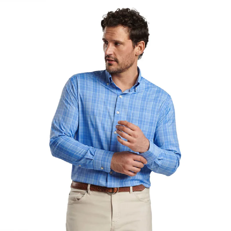 Peter Millar Edmond Performance Twill Sport Shirt - Regatta Blue