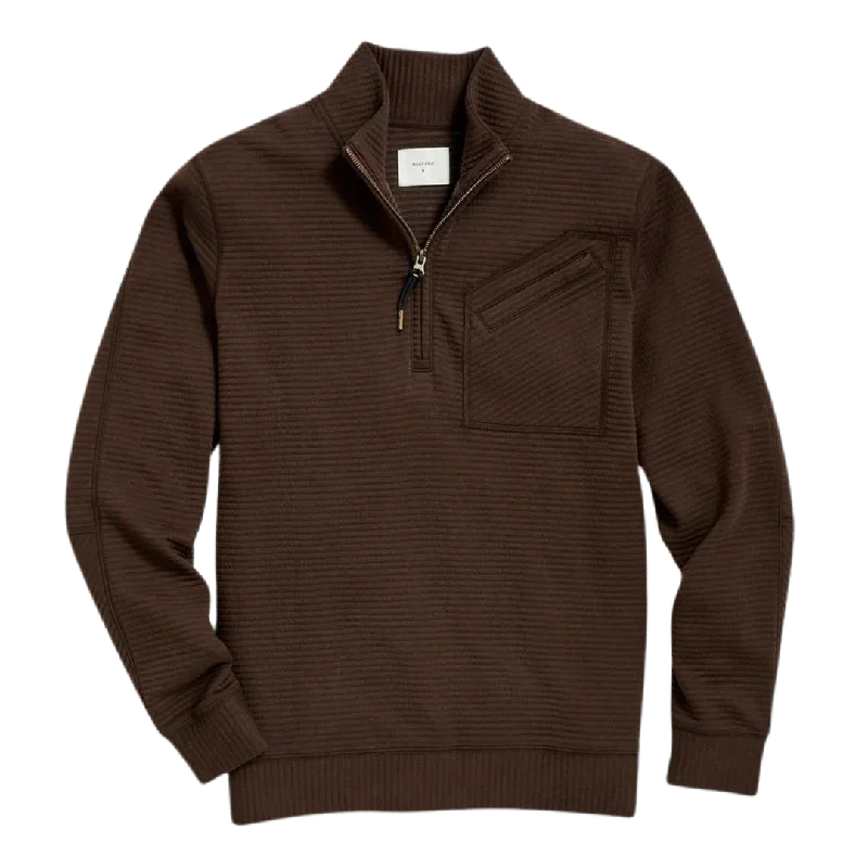 Quilted Half Zip - Chocolate