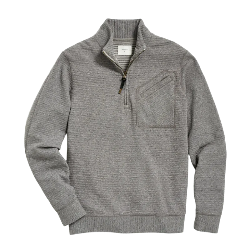 quilted Half Zip - Medium Grey