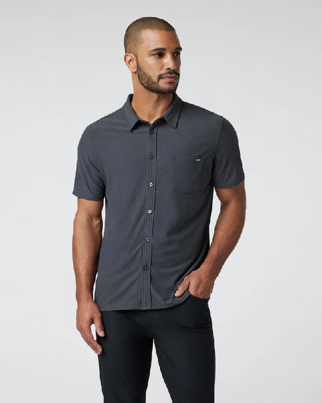 Short Sleeve Ace Button Down Charcoal