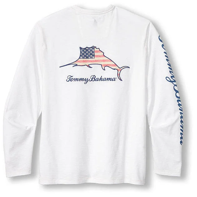 Tommy Bahama Big & Tall Patriotic Billboard Lux Long Sleeve T-Shirt - White