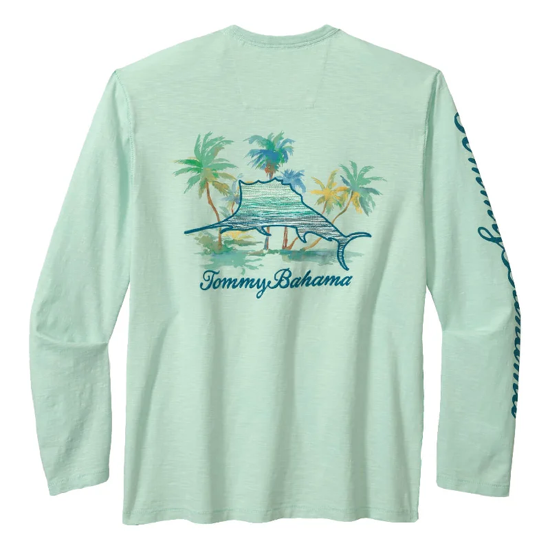 Tommy Bahama Marlin Mirage Lux Long Sleeve T-Shirt - Light Caribbean Tile