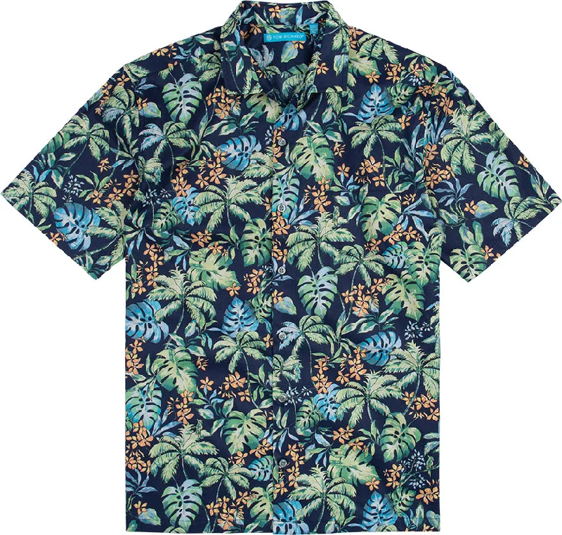 Tori Richard Lush Life Cotton Lawn Camp Shirt - Navy