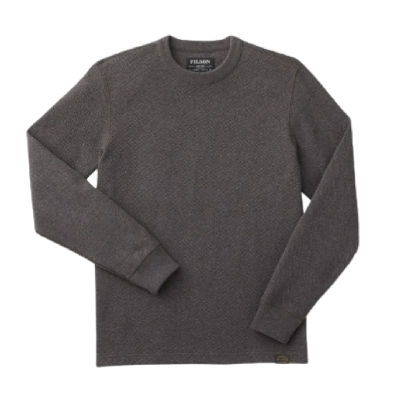 Waffle Knit Thermal Crewneck Blend - Charcoal