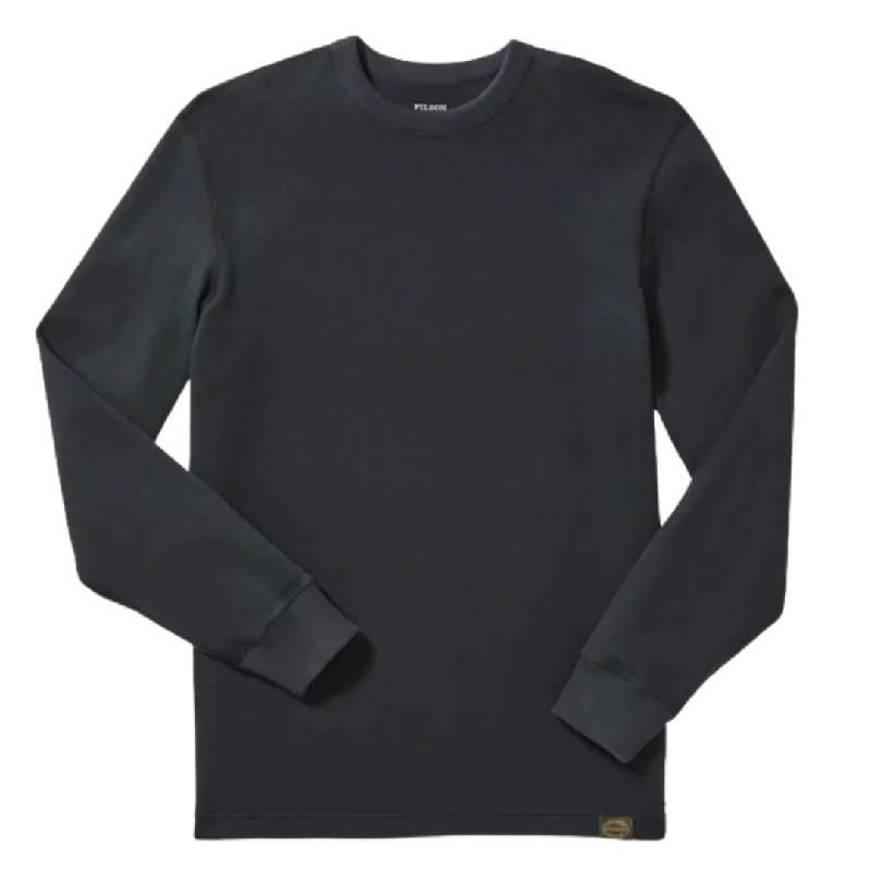 Waffle Knit Thermal Crewneck - Navy