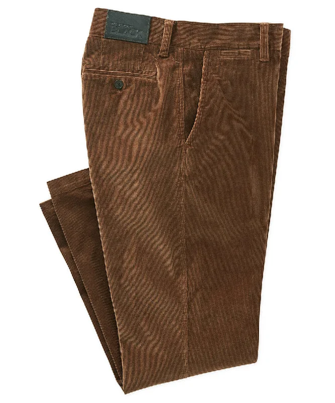 Westport Black Flat Front Corduroy Pant