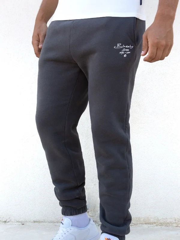 Soho Relaxed Script Sweatpants - Charcoal