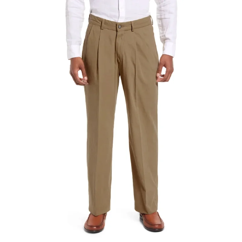 Washed Poplin Pant in British Tan (Oak Double Reverse Pleat) by Charleston Khakis