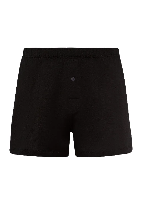 Cotton Sporty Knit Boxer With Button Fly | Black 73505-199