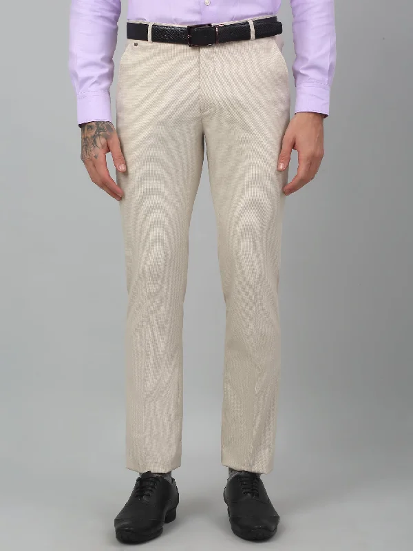 Men's Formal Flat front Fawn  Trousers