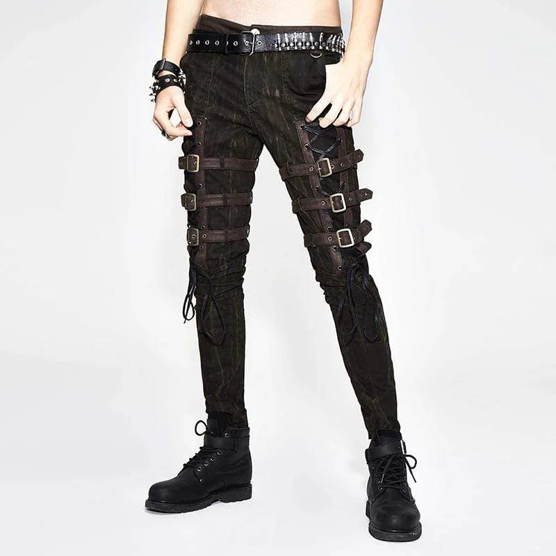 Men's Punk Style Mid Rise Jeans