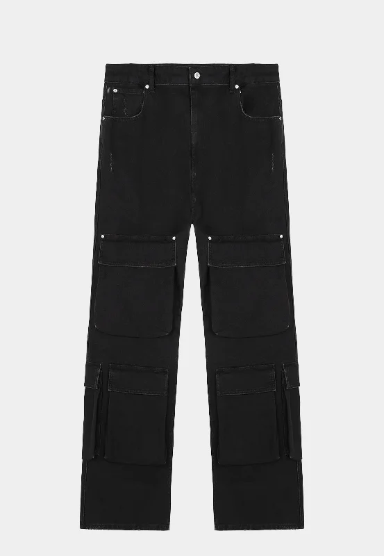 Represent R3Ca Cargo Denim Black