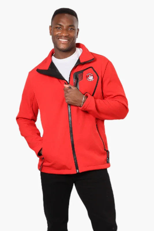 Canada Weather Gear Fleece Lined Zip Pocket Lightweight Jacket - Red