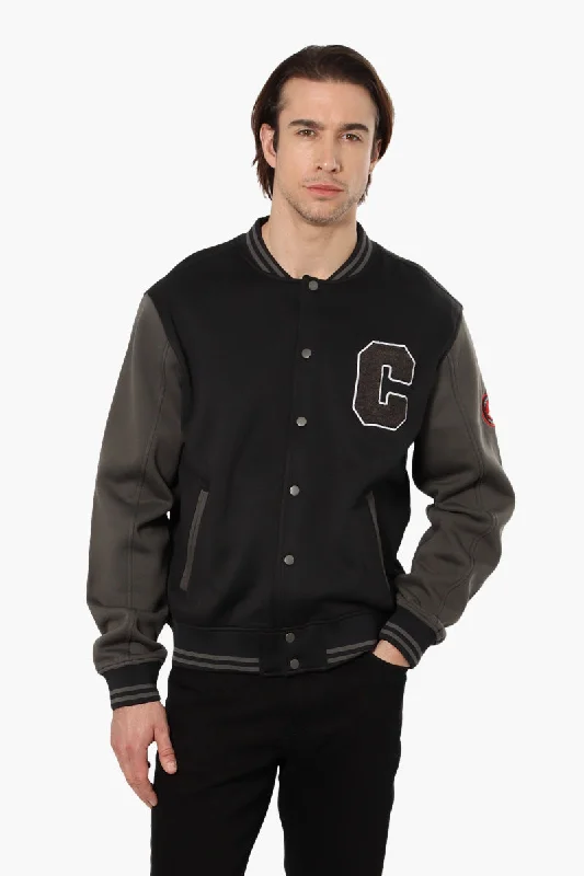 Canada Weather Gear Fleece Varsity Lightweight Jacket - Black