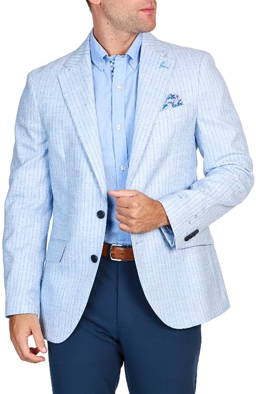 French Blue Striped Sport Coat